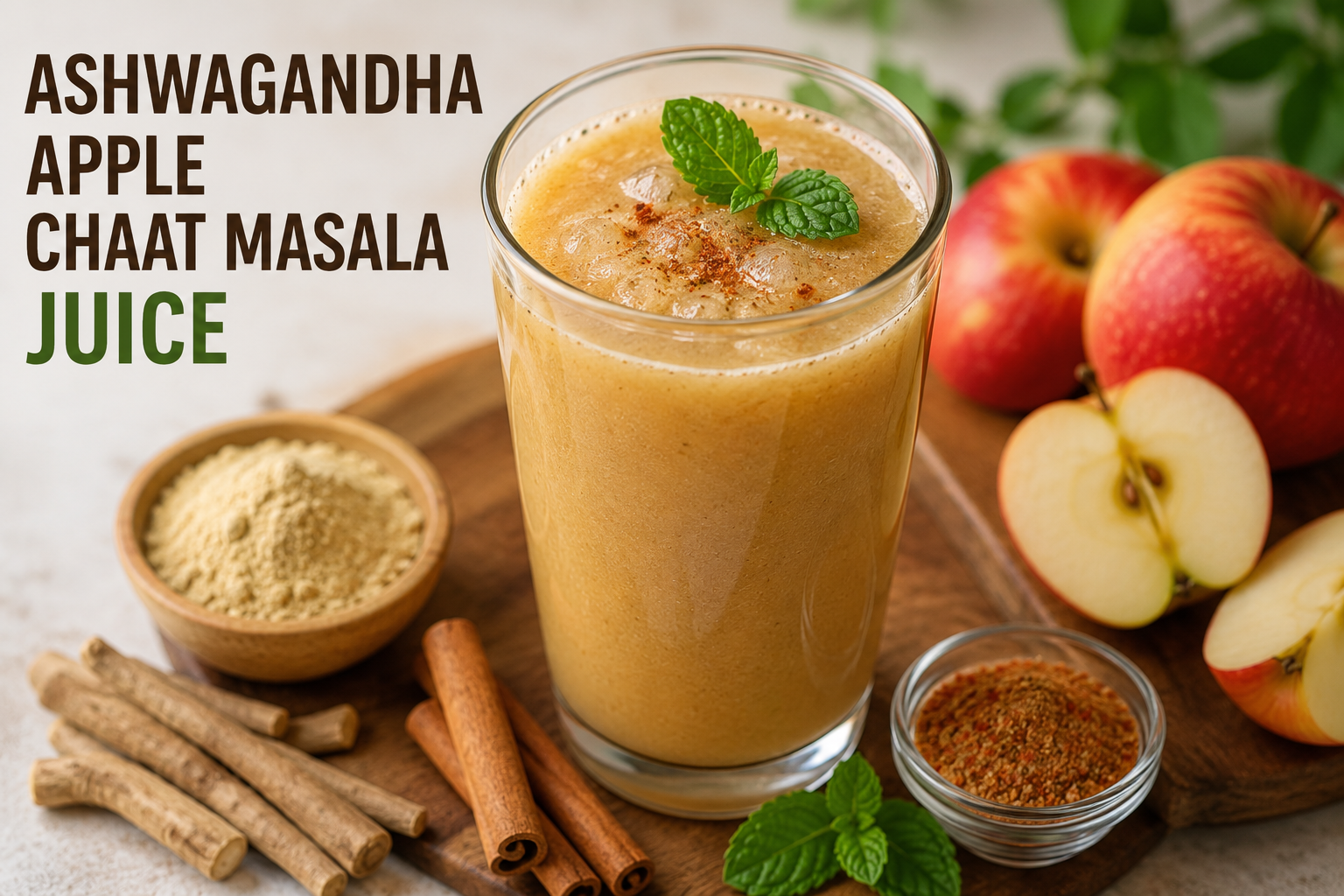 Ashwagandha Apple Chaat Masala Juice