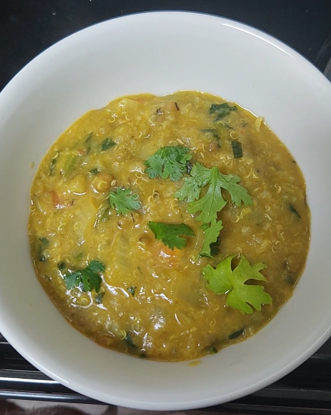 Quinoa Moong Dal Khichdi served in a bowl